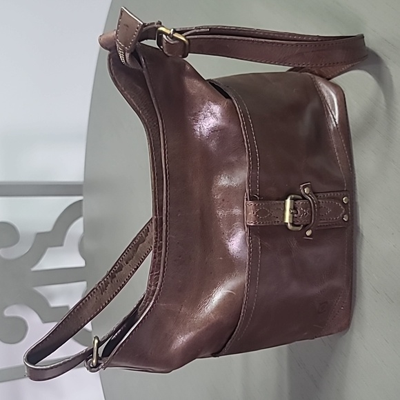 Born Brown Leather Shoulder Bag With Adjustable Strap For Crossbody - Picture 8 of 11